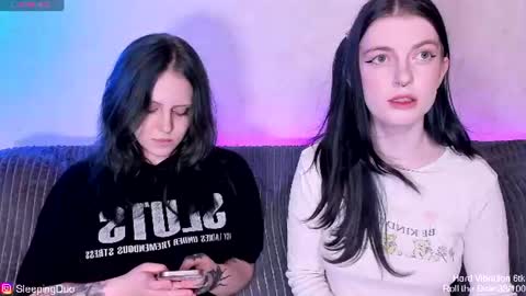 Snapshot of sleepingduo chatting on 23, 7, 2026 Hi We are Iva and Angela Nice to meet u 3 online show from 23, 7, 2026