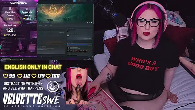 Snapshot of VelvetteSWE chatting on 7, 8, 2026 VelvetteSWE online show from 7, 8, 2026
